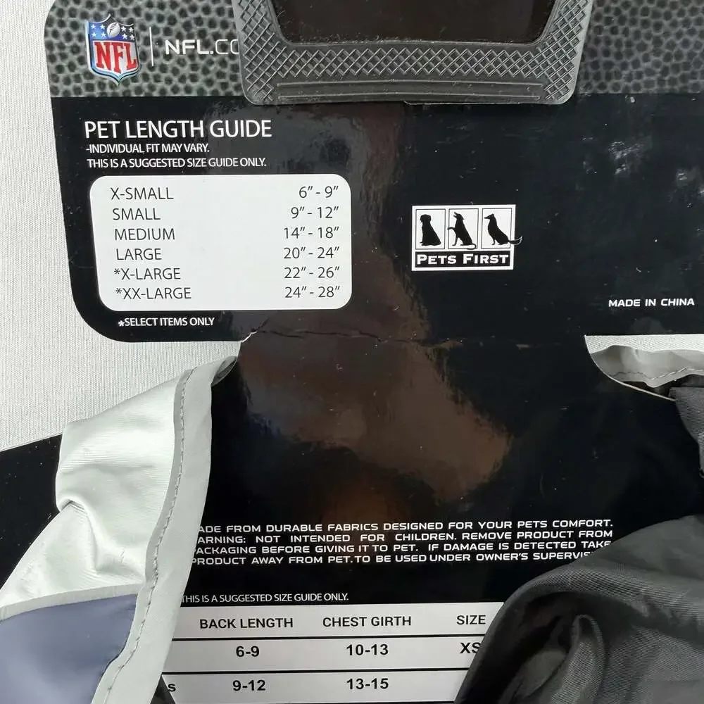 1376 NFL Official Team Pet Wear Dallas Cowboys Hooded Rain Jacket Size Large
